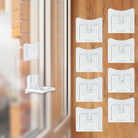 Sliding Door Window Locks Baby Proofing, Maveek 8-Pack Child Proof Closet Slide Door Lock, Infant Safety Latch for Cabinet, Bathroom, Patio Slider Doors, Stoppers Security for Toddlers and Pets-White