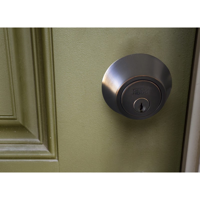 Design House Double Cylinder Deadbolt Lock, Oil Rubbed Bronze Front