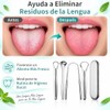 Janety Limpiador de Lengua de Acero Inoxidable, Set de 4