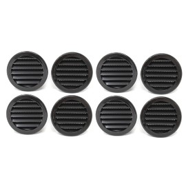 3" Round Plastic Louver Soffit Air Vent Reptile Screen Grille Cover (8, Black)