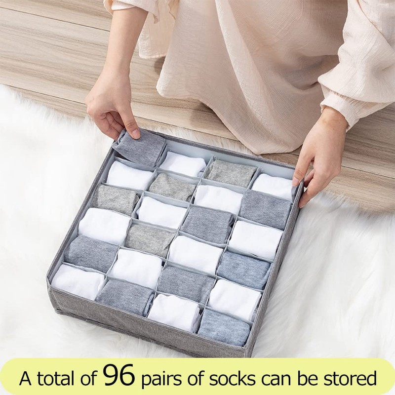 FUNKID socks Organizer, Foldable Drawer Organizer for panties or Socks,
