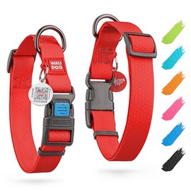WAUDOG Dog Collar Waterproof Adjustable Dog Collar Large Dog Collar Small Dog Collars & Puppy Collar with Plastic Clasp
