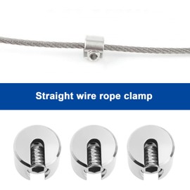 SG Store Wire Rope Clamp, M8 x 4mm, Stainless Steel Stop Clamp, Wire Rope Clamp, Non-Slip Wire Rope Clamps, Clamp Stoppers for Tensioning Rope, 4 Pieces