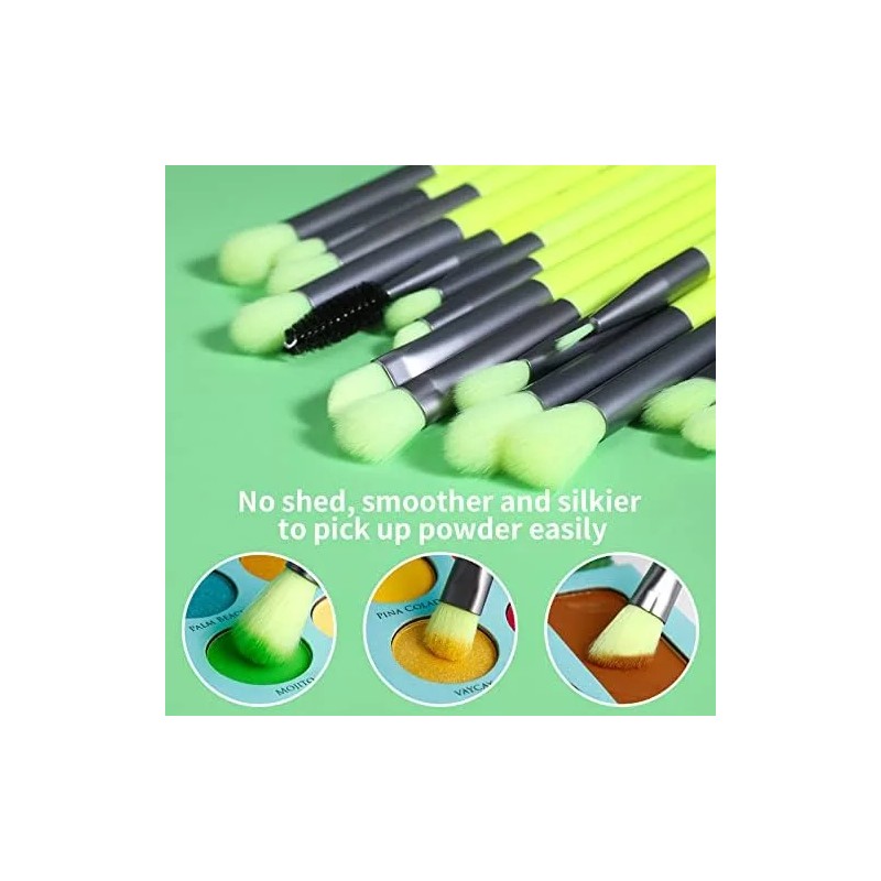 Docolor Juego De Brochas Para Sombra De Ojos, 15 Piezas,