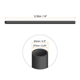 Rebower 2.2" x 2.5" PVC Pipe 14" Plastic Rigid Tubing Round High Impact Drain Pipe, [for Greenhouse Garden Home HVAC Plumbing] - 57x63mm / Dark Grey