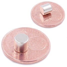 Brudazon 10 Mini Disc Magnets 6 x 6 mm N52 Strongest Level Neodymium Magnets Ultra Strong Power Magnet for Model Making, Photo, Whiteboard, Notice Board, Fridge, Crafts, Magnetic Disc Extra Strong