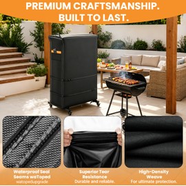 HICOVER 1200D Outdoor TV Trolley Cover 45-50 inch, Premium Courtyard TV Cover With Air Vent & Reflective Strip, PVC Oxford fabric Waterproof Dustproof & Windproof, Suitable for Rolling/Mobile Stand