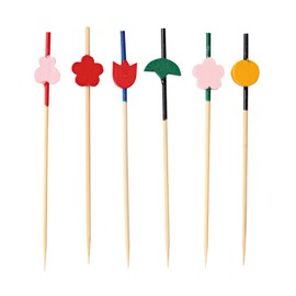 FRANZ MENSCH NatureStar Finger Food Skewers, Bamboo, Length: 9 cm, Colourful, Diameter: 0.2 cm, Pack of 1000