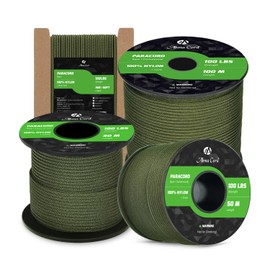 Abma Cord Paracord 2 mm 15 m 100% Nylon Rope Type I Cord with 1 Core All-Purpose Rope - Max. 45 kg (100 lbs) - Army Green