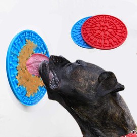 Dog Shower Licking Pad, Dog Peanut Butter Licking Pad Slow Feeder, Dog Pad Adsorbs to Wall for Grooming, Pet Bath and Dog Training (2 Pieces)