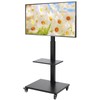 Rolling TV Stand with Power Outlets, Swivel Portable TV Stand