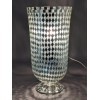 Unbranded Vase Mosaic Cylinder Glass Silver & Clear Diamond Chips