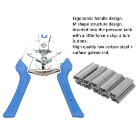 Ring Pliers Kit with 600 Pcs of Type M Nail Steel Rings Repair Hand Tools Clamp Kit for Chicken Duck Goose Dog Cat Rabbit Animal Cages, Wire Fencing (Blue)