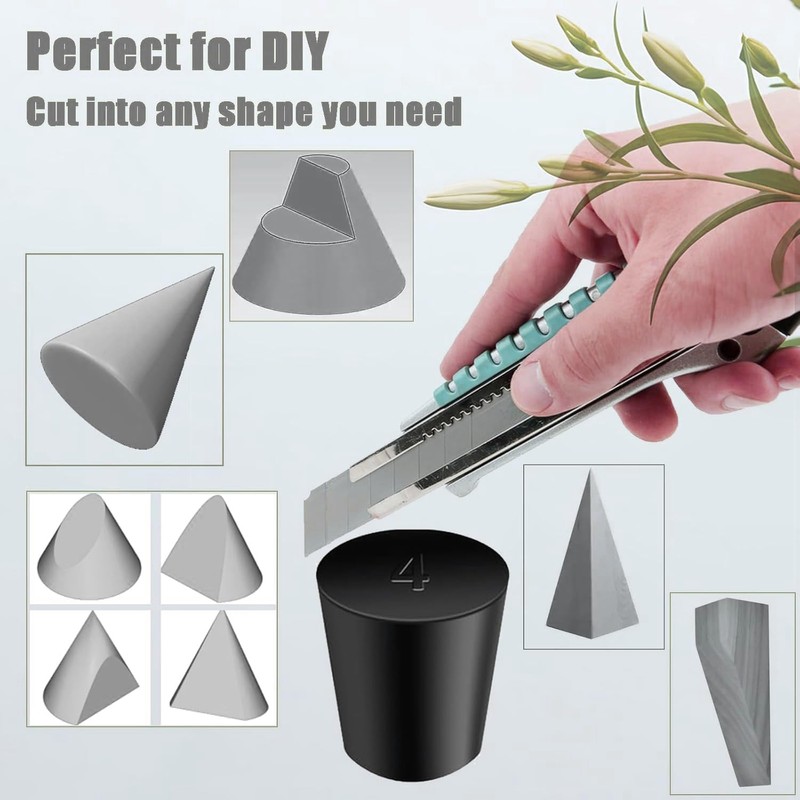 TOP-VIGOR 5 Pcs 24mm to 28mm Taper Rubber Stoppers Solid