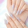 Sethaxy Handmade Nail Tips, 10 Pieces, Long Ballerina Tips, Rhinestones,