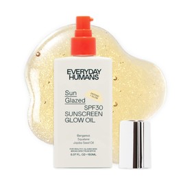 EVERYDAY HUMANS Everyday Humans Sun Glazed SPF30 Sheer Body Glow Oil with Gold Mica | Hydrating Non-Sticky Glowing UV Protection Cruelty Free 5.1 Fl Oz | Bergamot, Squalane, Jojoba Seed Oil | UVA/UVB Broad Spectrum