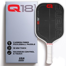 QRANC Q18-1 Pro Pickleball Paddle, Carbon Fiber Pickleball Paddle and Glass Fiber, with PP Honeycomb Core, Pickle Ball Paddles, USAPA Approved, 18mm Size