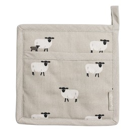 Sophie Allport - Sheep Pot Grab, Pot Holder, Padded Heat Protection, Machine Washable, 20 x 20cm