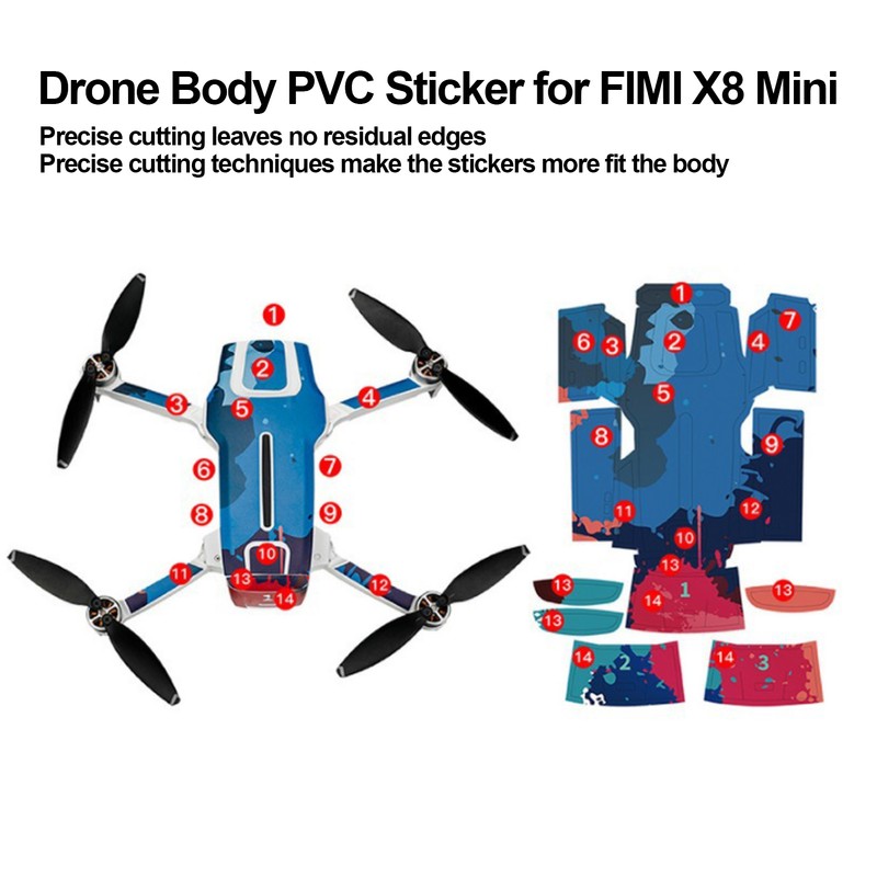 PVC Sticker Camera Drone Body Battery Number Skin for FIMI