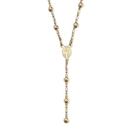 Rosary Style Necklace in 18k Gold over Sterling Silver