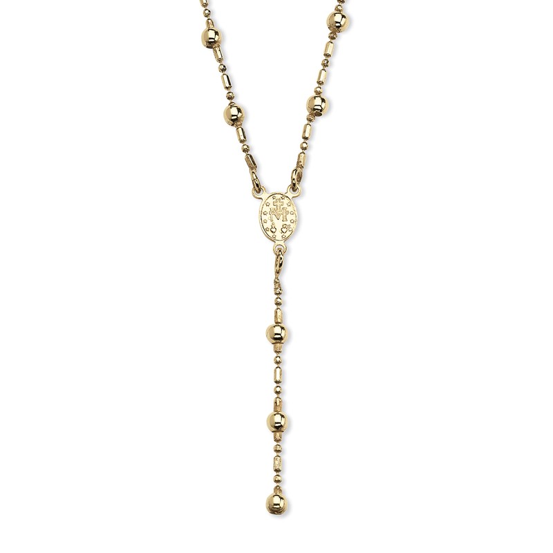 Rosary Style Necklace in 18k Gold over Sterling Silver