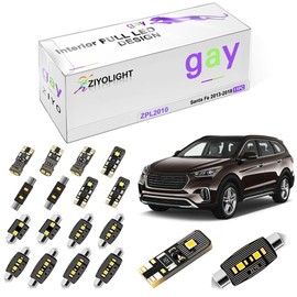 ZIYOLIGHT - PL2018A Replacement for Hyundai Santa Fe 2007-2012 LED Interior Light kit, 6000K White Dome Light Bulbs Accessories Package Upgrade (12 Bulbs)