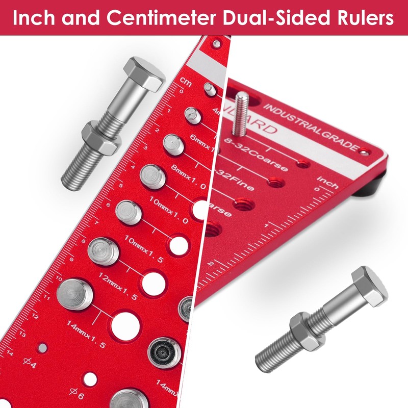 EVERKEEN Thread Nut Bolt Checker, metric Size Gauge, 42 Bolt