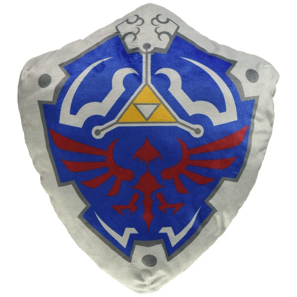 SAN-EI ZZ05 Legend of Zelda Miscellaneous Goods, Plush Cushion, Shield of Hyria, W 15.0 x D 4.7 x H 15.7 inches (38 x 12 x 40 cm)