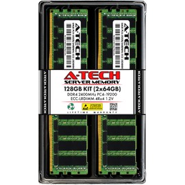 A-Tech 128GB Kit (2x64GB) RAM for Dell PowerEdge C4130, C6320p, FC630, R730, T630 | DDR4 2400MHz PC4-19200 ECC LRDIMM 4Rx4 Load Reduced Server Memory Upgrade