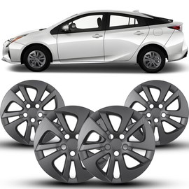 Winjet Hubcaps Wheel Covers for 2016-2022 Toyota Prius & 2017-2022 Prius Prime & 2020-2024 Corolla Hybrid Wheel Rim Covers, Snap On Installation (15 Inch Set of 4, Matte Black)