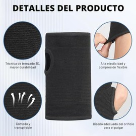 Mangas de soporte para la palma (1 par), muñequera de uso diario, compresión para túnel carpiano para aliviar el dolor de muñeca, guantes de fitness, 