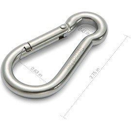 sprookber Carabiner Clips - 304 Stainless Steel Spring Snap Hook for Hiking, Camping and Outdoor Activities, Pack of 6
