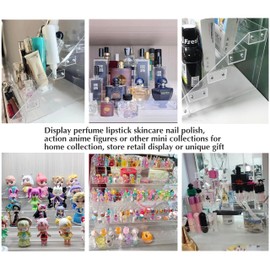 6 Tier Clear Acrylic Display Case Stand Storage Shelf for Collectibles or Retail Display Perfume Lipstick Nail Polish Action Anime Figures, Countertop Organizer Case Showcase