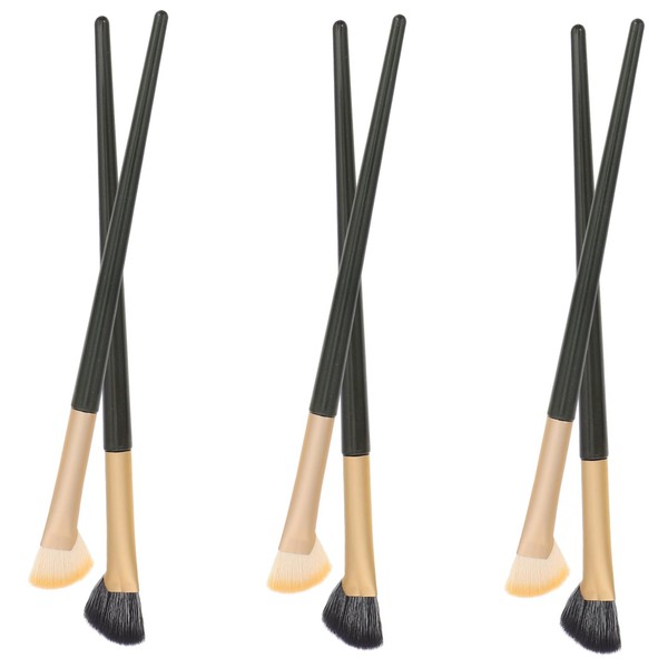 Mikinona 6 Pcs Eyeliner Cosmetics Eyeshadow Detail Brush Angled Makeup