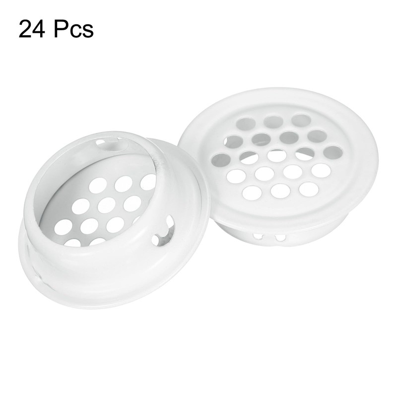 sourcing map 24Pcs Air Vents Circular Flat Soffit Vent 25mm/1"