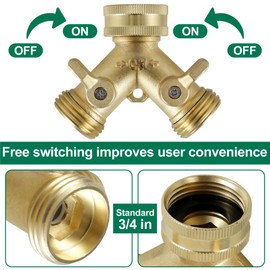 3/4inch Hose Splitter Heavy Duty 2 Way Garden Hose Connector Y Connector Distributor Tap Distributor for Outdoor and Garden Hoses