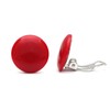 Idin Jewellery - Plain Red Acrylic Round Button Clip on