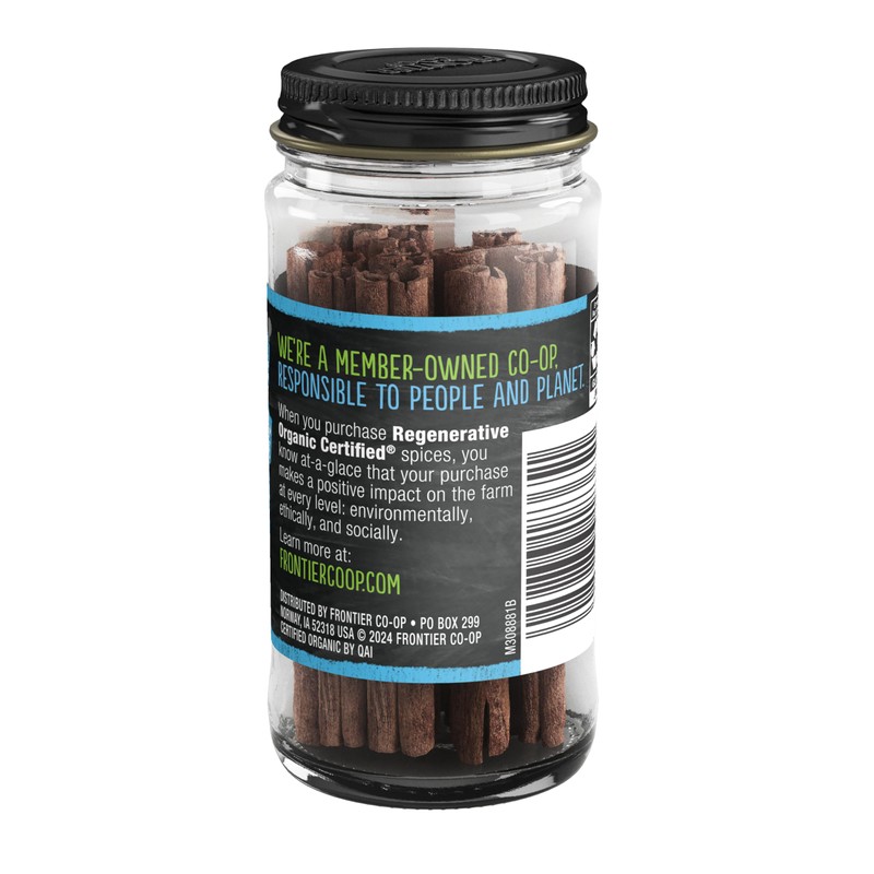 Frontier Co-op Ceylon Cinnamon Sticks, 0.6 Ounce Jar, Regenerative Organic