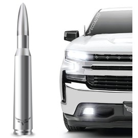 EcoAuto Car Antenna Replacement Fits All Chevy & GMC Truck Model Years - Radio Antenna for Truck Made with Military Grade Aluminum - Anti Chip & Anti Theft Design (Chrome)