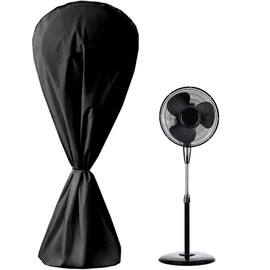 BOSKING Fan Cover Dustproof Waterproof 420D Oxford Standing Pedestal Round Floor Electric Fan Dust Covers for Indoor Outdoor Household Patio Fans (Black)