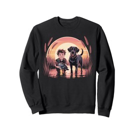 Local Boy Black Lab Marsh Scene Sunset Vintage Country Sweatshirt