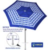 AMMSUN 8ft Fiberglass Ribs Commercial Grade Patio Beach Umbrella with