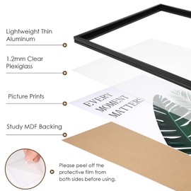 VHH 11x14 Snap Frames - Set of 2, Lightweigt Black Coated Aluminum, Plexiglass