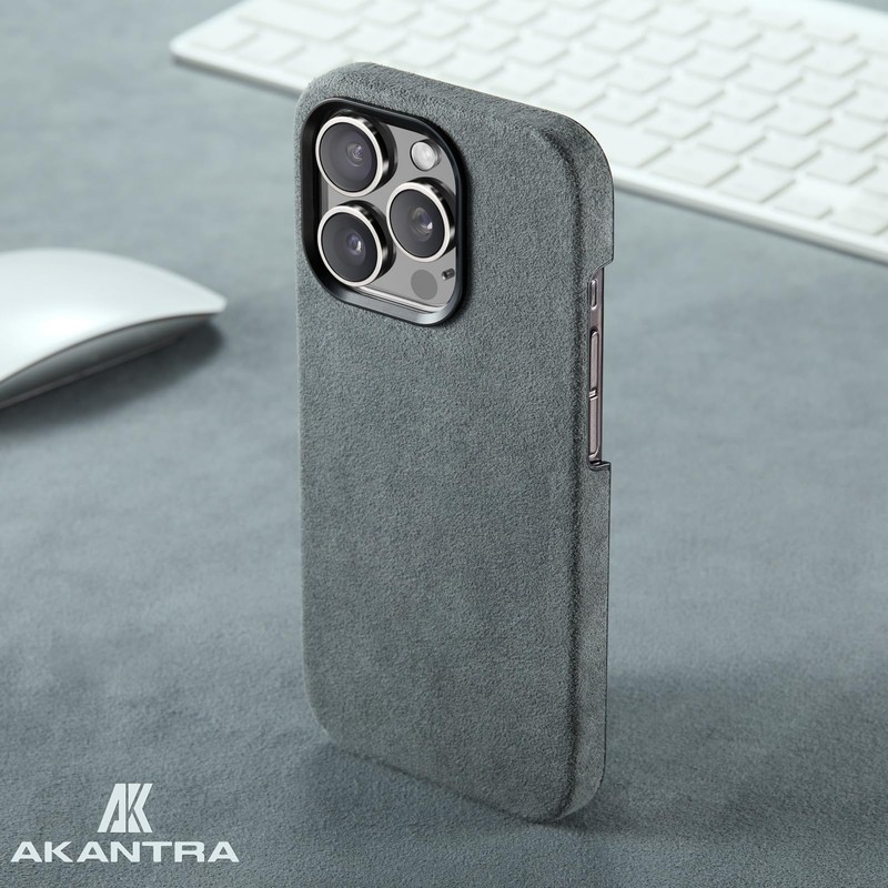 AKANTRA Alcantara Case for Apple iPhone15 Pro Max, Handmade Semi