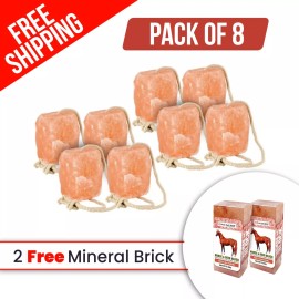 Pink Salt Wall 8-Organic Nutrition Lick Block Superior FREE 2 MINERAL BRICKS Cattle Goats Sheep