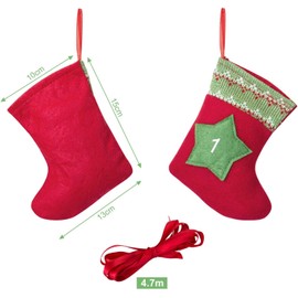 Kesote Christmas Advent Calendar, 24Pcs Christmas Stocking Basic Felt Xmas Advent Calendar Garland & Stockings Gift Bags Gift Boxes for Home Decoration