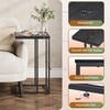 WLIVE Black Side Table, C Table End Table for Bedroom,
