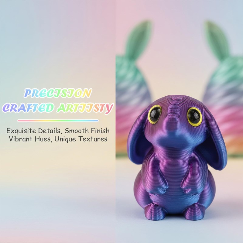 Easter Basket Stuffers Essentials - 2 PCS 3D Printed Bunny