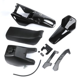 SUNQIAO PW80 Plastic Kit, Tank Seat Gas Cap Petcock Chain Guard for yamaha PW80 PY80 PEEWEE Y-Zinger 80 Kid Bikes (Black)