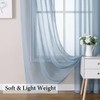 MIULEE Dusty Blue Linen Textured Sheer Curtains 54 Inch Length